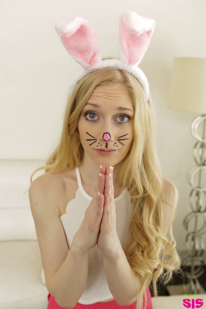 Cute blonde teen Emma Starletto seduces her stepbrother in bunny outfit - #12