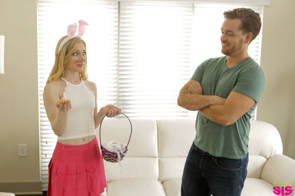 Cute blonde teen Emma Starletto seduces her stepbrother in bunny outfit - #2