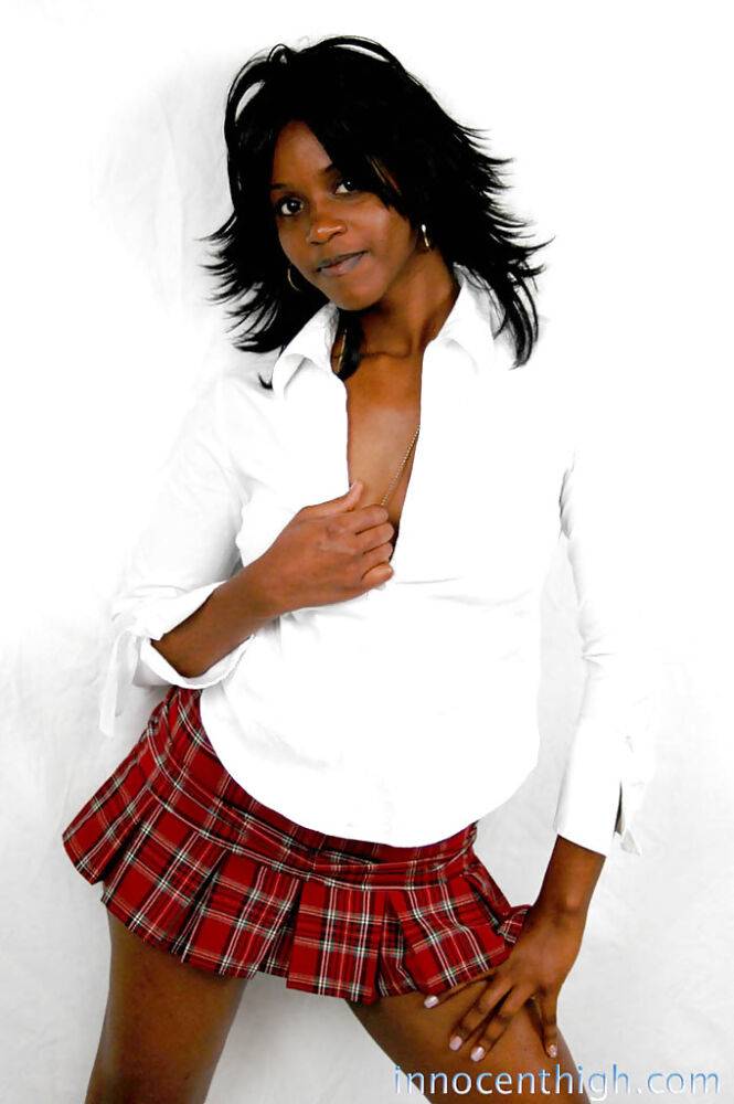 Ebony schoolgirl slut with a big ass Mocha undressing that body - #6