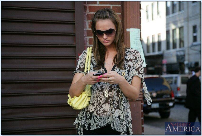 Shameless hottie Tori Black giving a great blowjob in the street - #14