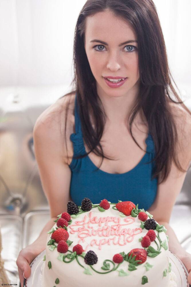 Best friends help their gf celebrate her birthday with male stripper and cake - #6