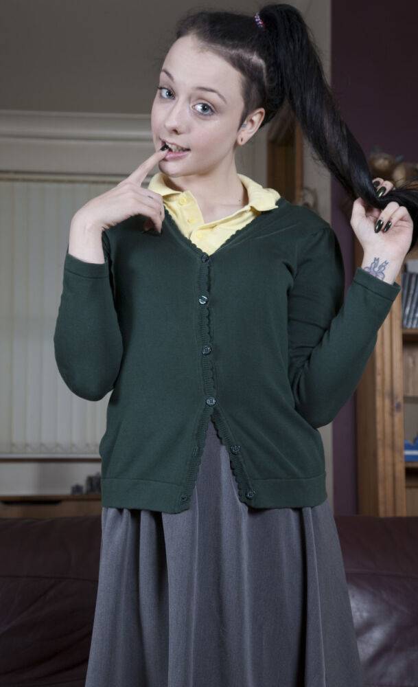 Cute UK schoolgirl Alessa Savage finger fucks before banging a big black dick - #10