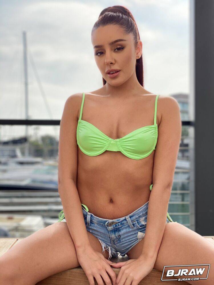 Thin teen Vanna Bardot models a bikini prior to an ass licking blowjob - #15