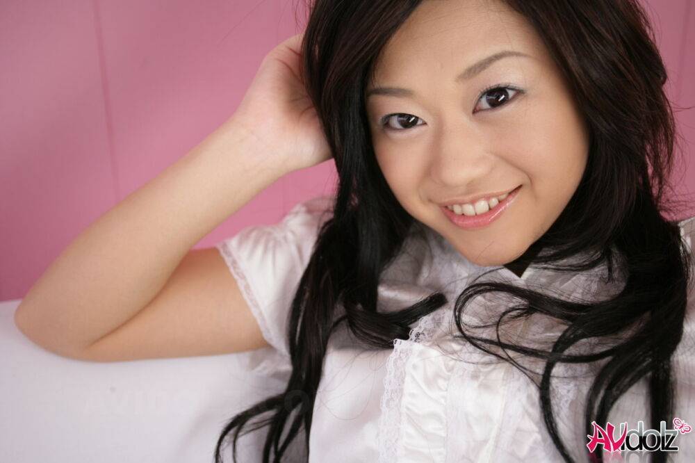 Cute Japanese model Minako Oyama poses non nude in a blouse and skirt - #3