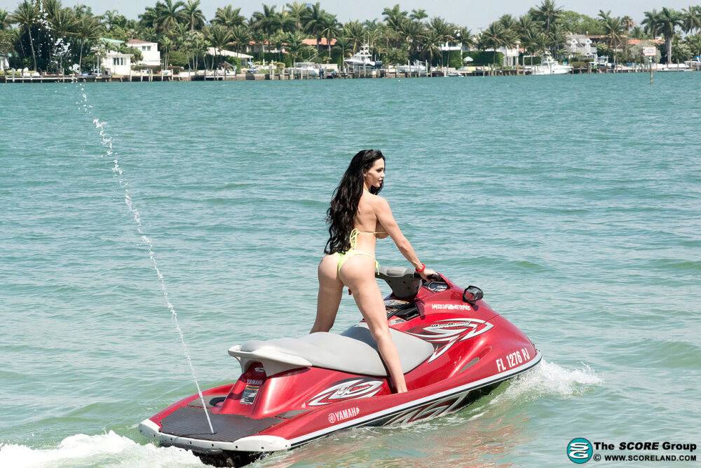 Hot curvy Amy Anderssen flaunts enormously round big tits on her jet ski - #6