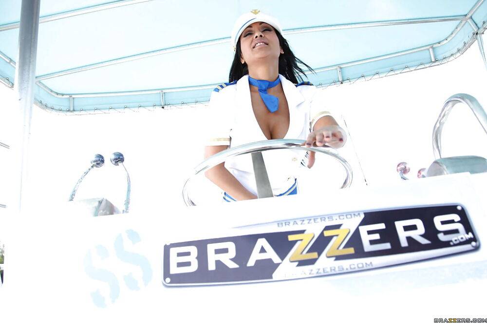Indian MILF in captain uniform Priya Anjeli Rai stripping on the yacht - #8
