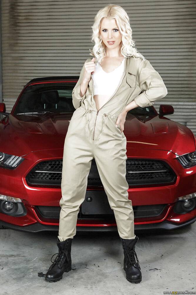 Blonde mechanic Lynna Nilsson removes coveralls to pose for nude scenes - #6