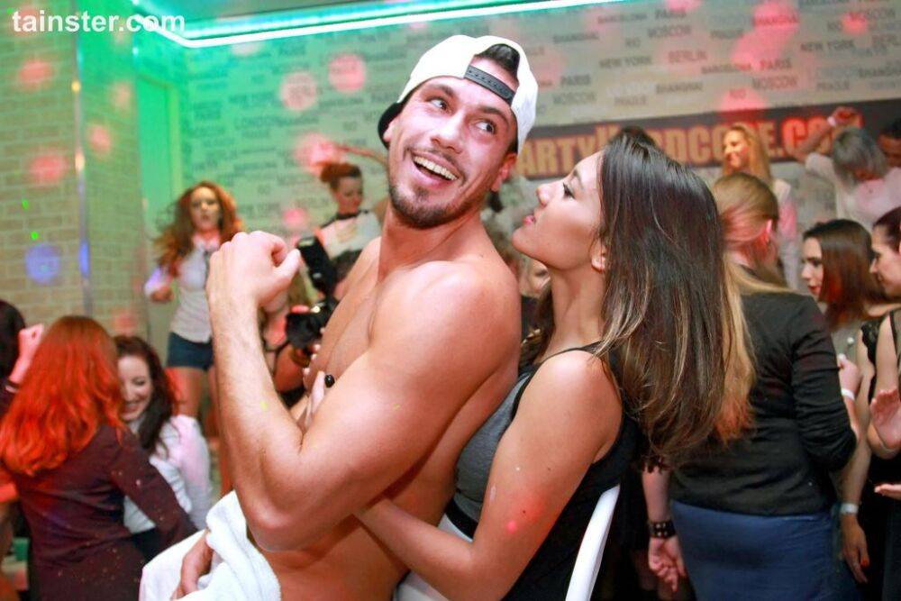 European chicks get wild and crazy over male strippers at bachelorette party - #1