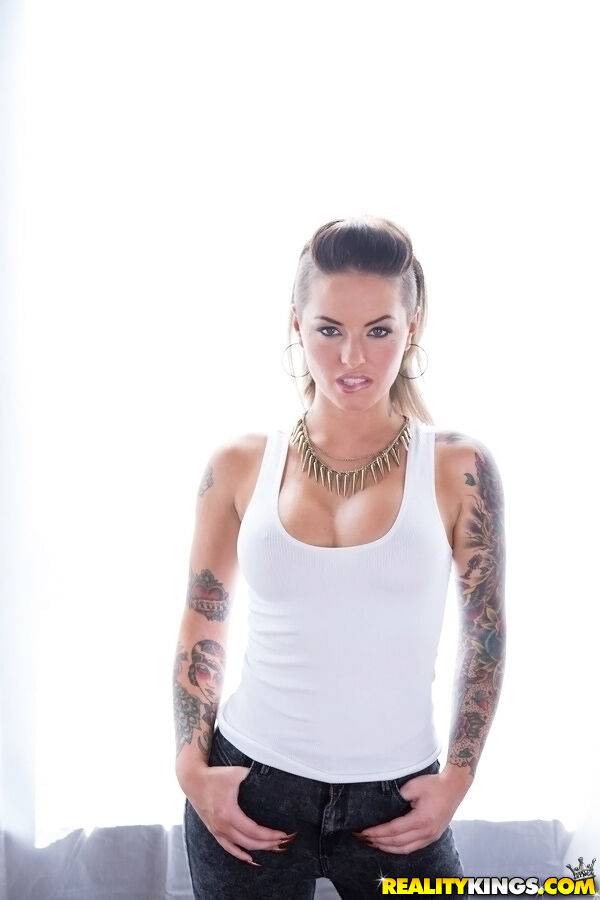 Tattooed babe Christy Mack uncovering her amazing booty and big jugs - #7