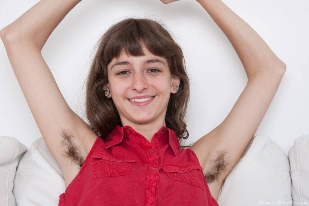 American teen proudly shows off her unshaven armpits and hairy bush - #12