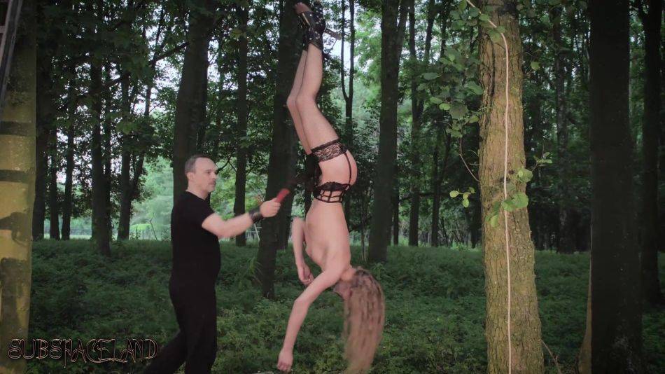 Sarah Kay comes back in the forest for some more BDSM punishment in all new - #7