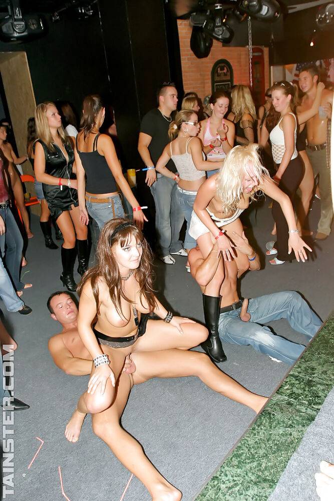 Promiscuous ladies sucks and fucks hard cocks at the drunk party - #7