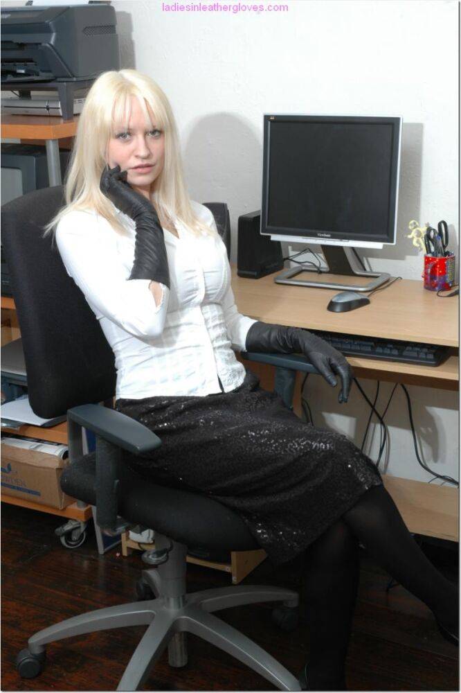 Hot blonde office girl couldn't wait to show off her big juicy tits at work - #12