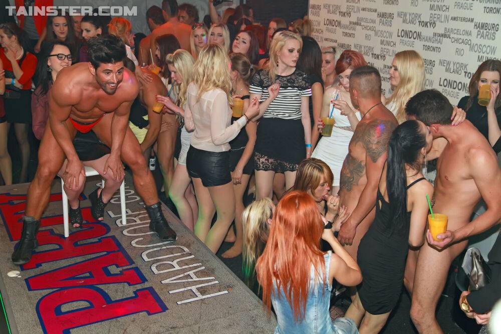 Party girls suck and fuck male strippers during a ladies' night out - #6
