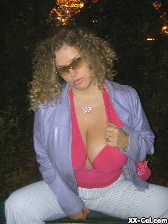 Curly haired babe Angel Crisa exposes her mesmerizing tits and poses in public - #20