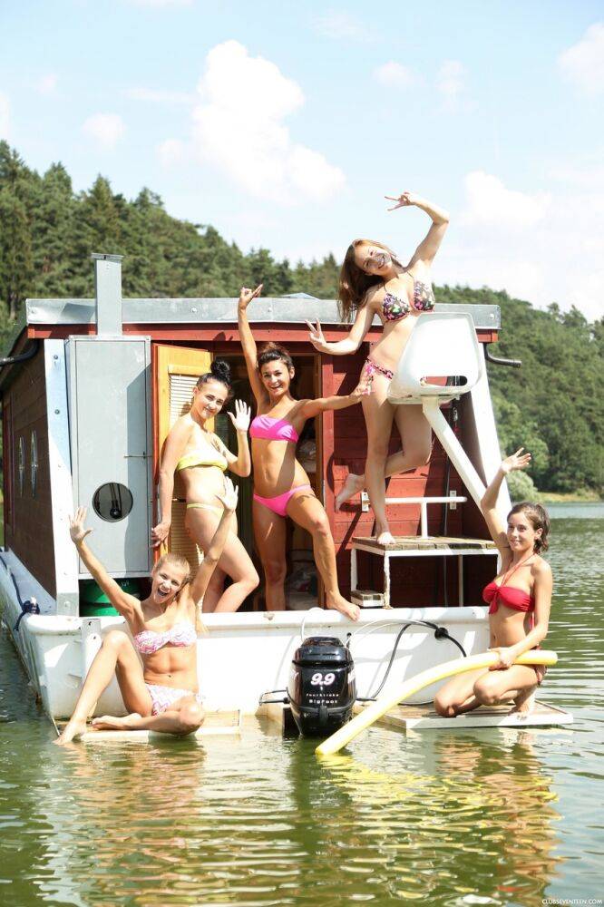 Sexy Czech teen Sara Kay & her GFs teasing all nude at a wild beach party - #12