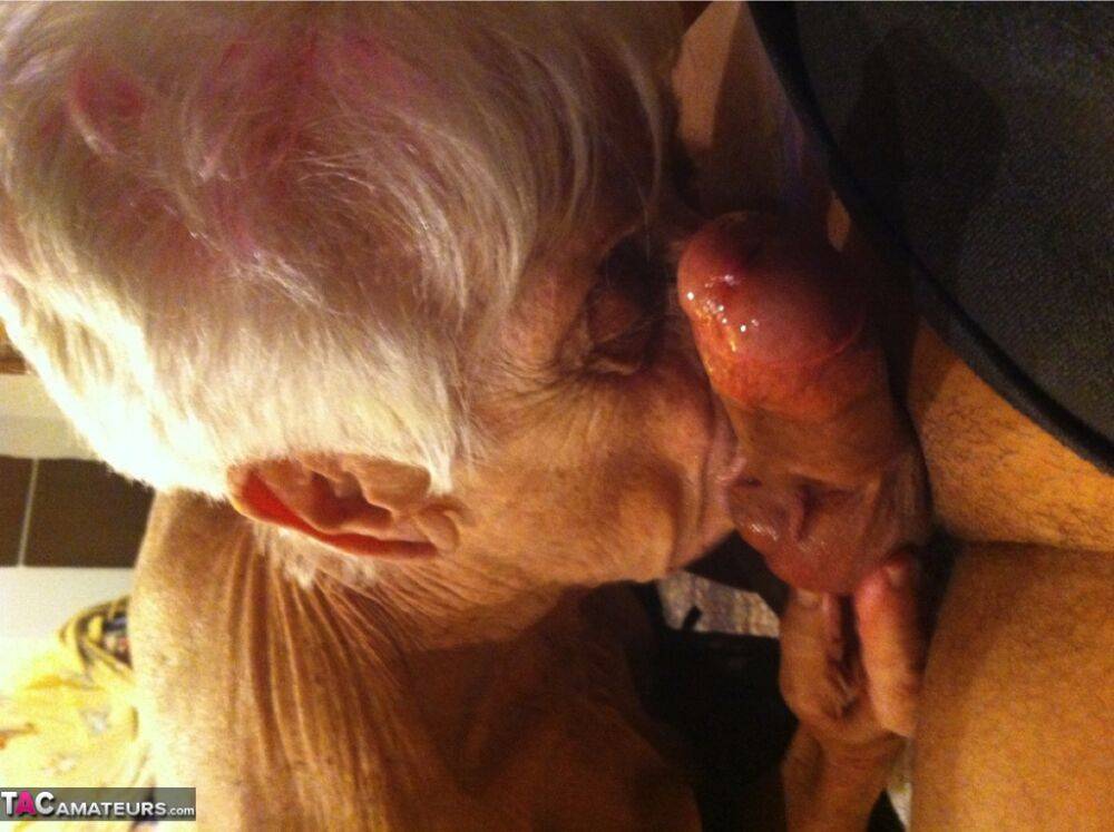 Really old granny shows off her cock sucking skills from a POV perspective - #6