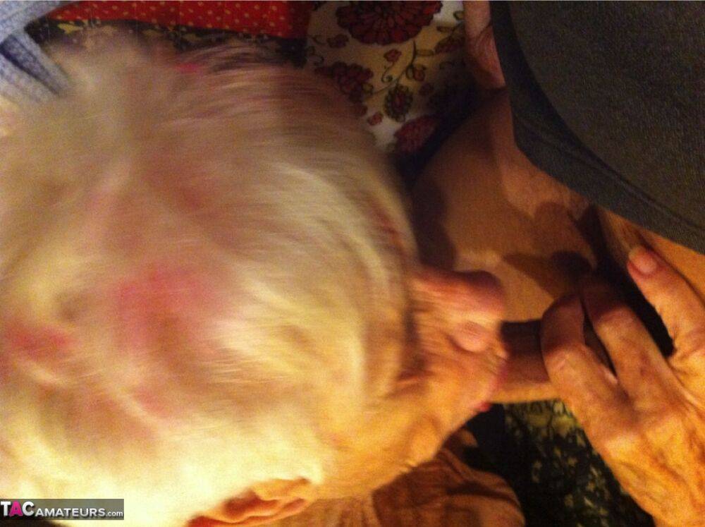 Really old granny shows off her cock sucking skills from a POV perspective - #15