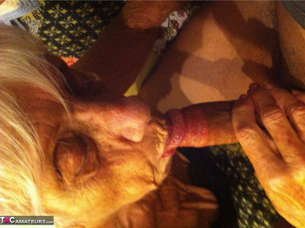 Really old granny shows off her cock sucking skills from a POV perspective - #16