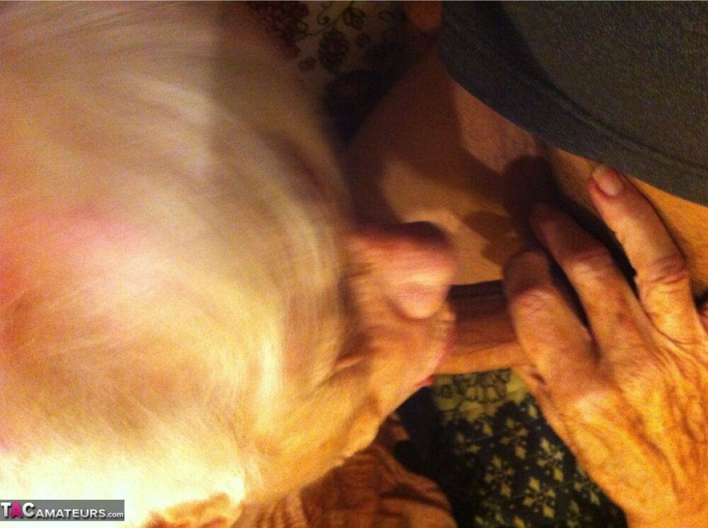 Really old granny shows off her cock sucking skills from a POV perspective - #13