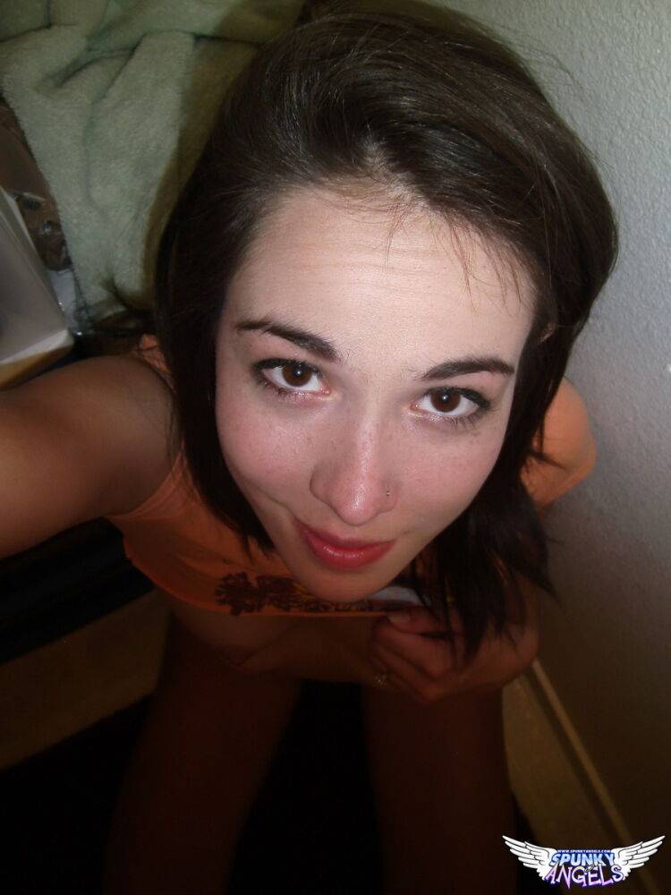 Young amateur girl takes selfies while exposing her small boobs and snatch - #12