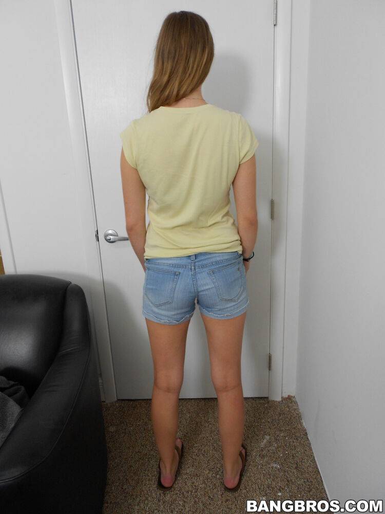 Sexy teen Amber showing her tiny tits & her big ass on her first casting day - #6