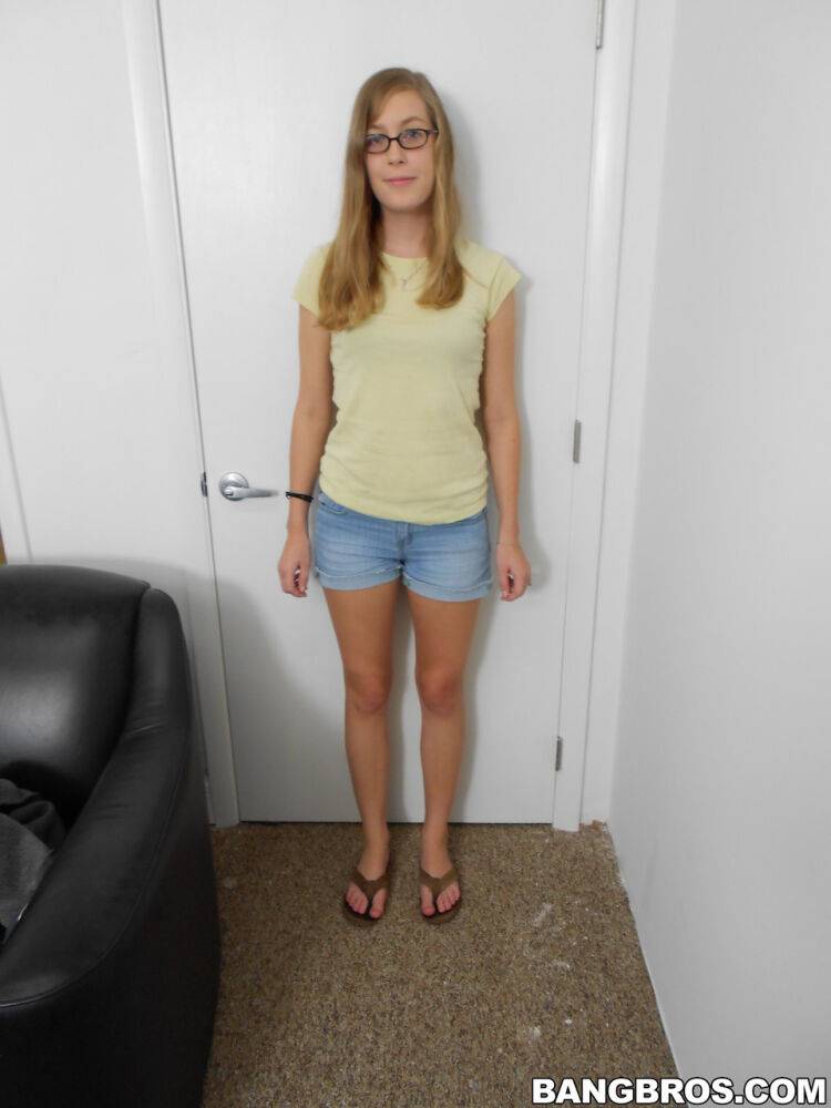 Sexy teen Amber showing her tiny tits & her big ass on her first casting day - #2