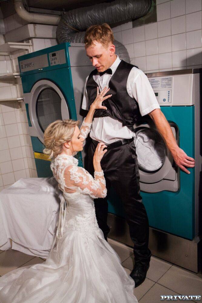 Czech bride Angel Piaff gets banged in a laundry room after posing in lingerie - #11