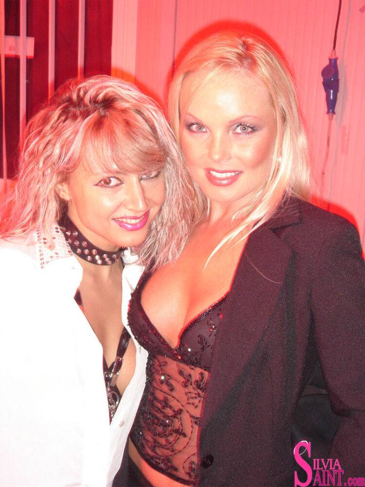 Blonde MILF Silvia Saint fully clothed posing & flaunting big tits at party - #15