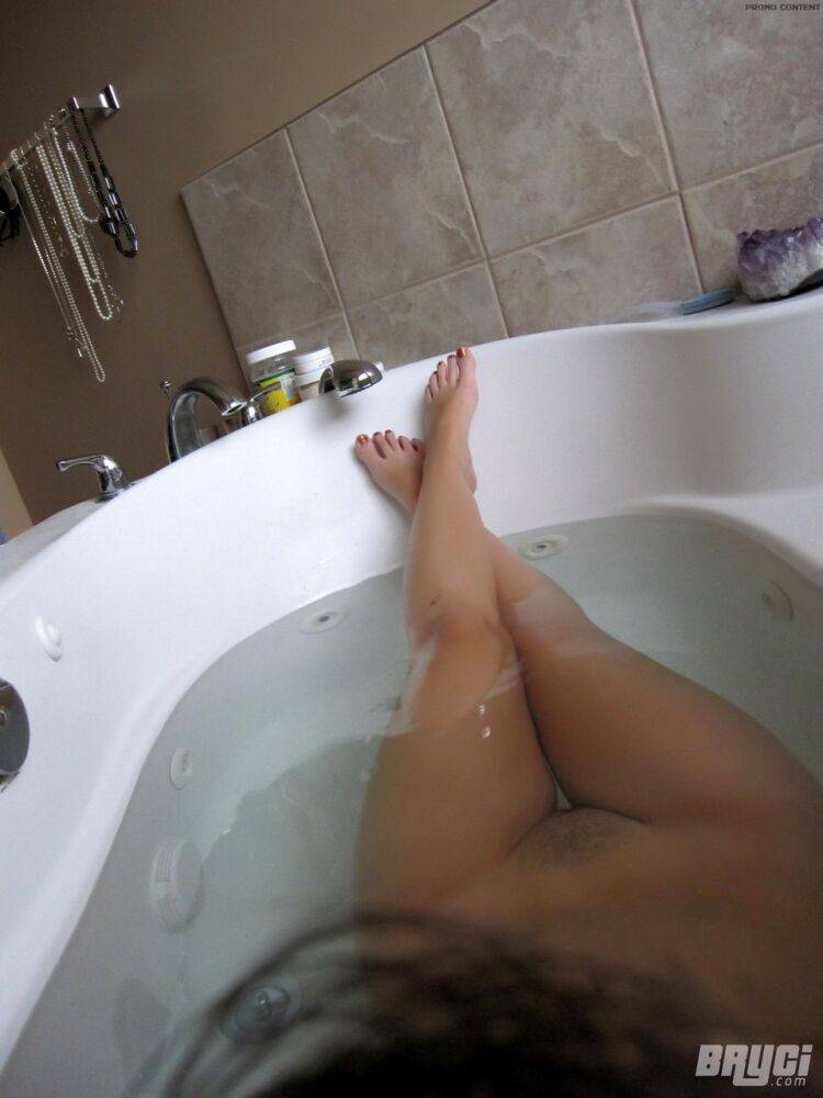 Stunning model Bryci in the tub showing off her big tits and perfect nipples - #9