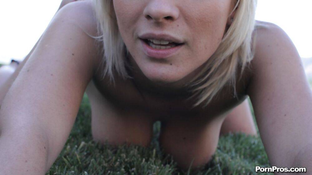 Young and busty blonde Lexi Swallow sucking and fucking big dick on grass - #13