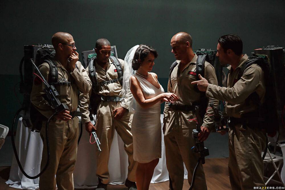 New army bride Veronica Avluv taking interracial gangbang on wedding night - #6