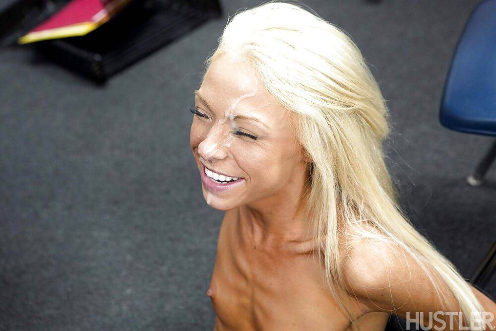 Tiny blonde spinner Katerina Kay split in two by massive black penis - #12