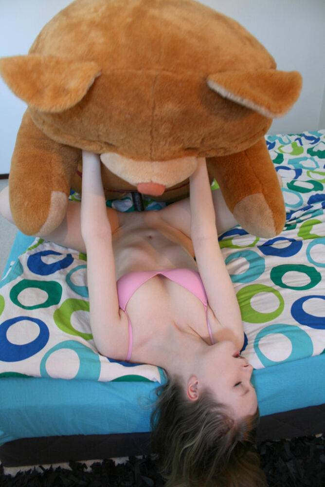 Ex-girlfriend sucks off a big cock after sex with a strapon attired teddy bear - #5