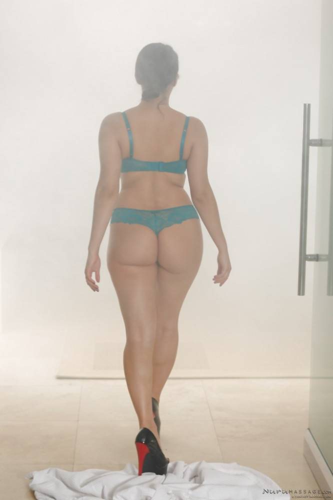 Stunning italian pornstar Valentina Nappi showing big boobs and spreading her legs in the bathroom - #7