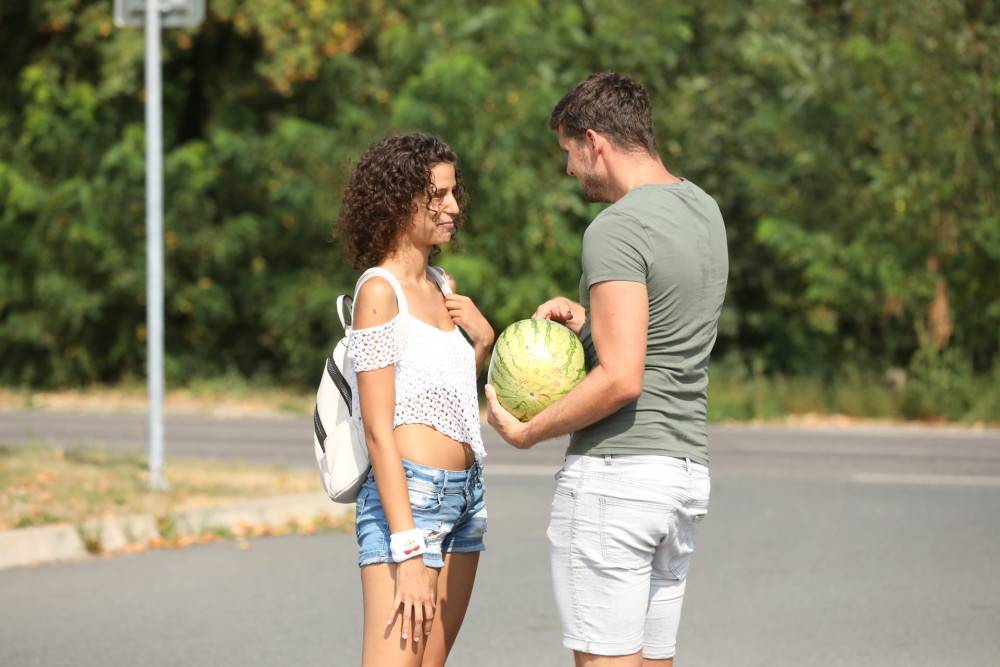 Curly-haired Rookie Bunny Love Pleasuring Her Boyfriend Outdoors - #2