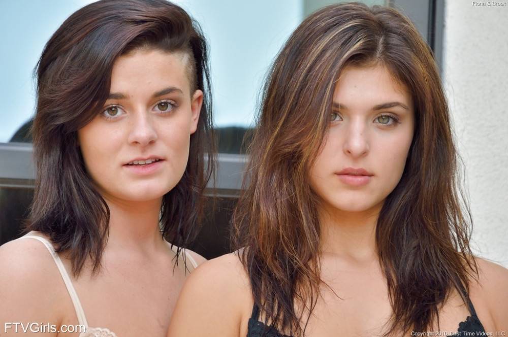 Stunning women Leah Gotti and Brooklyn Jane make some sensual lesbian action near the pool - #14