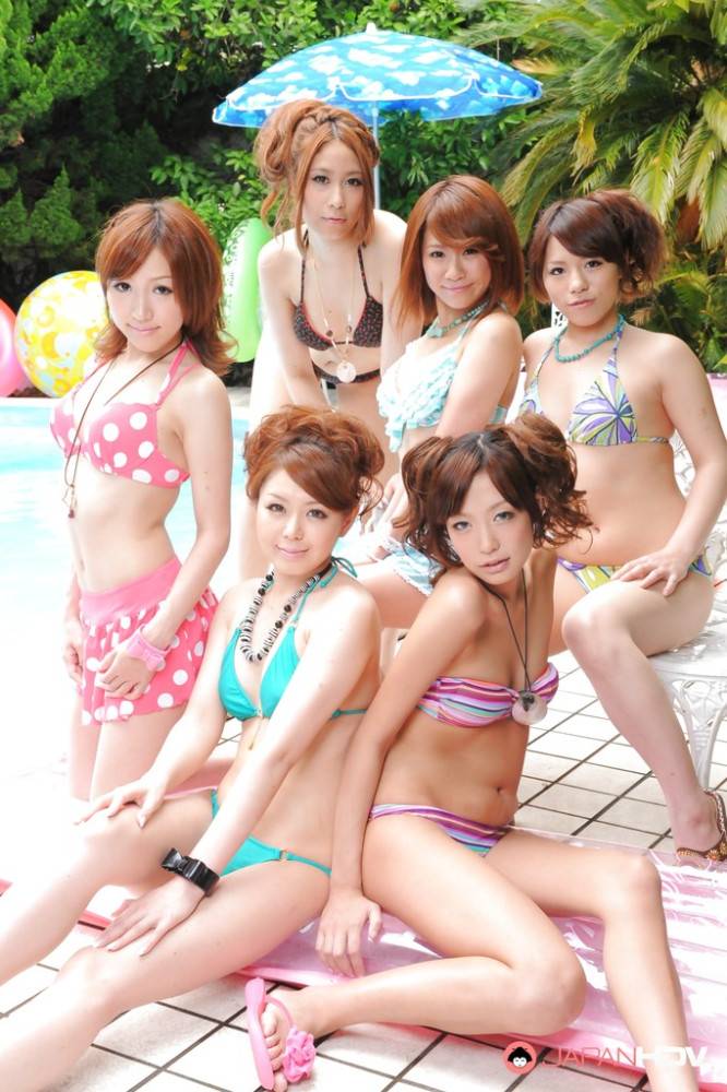 Japanese teen gfs in sexy swimsuits shown their beauty at the pool - #2