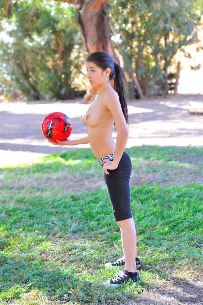 Sporty Latina Megan Salinas Works Out Outside And Gets All Sweaty And Bothered So She Has To Strip - #10