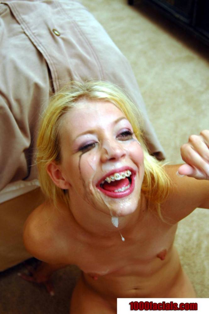 Blonde Girl Leah Luv With Make-up Takes Nasty Facial From Your Point Of View And Shows Her Pink - #10