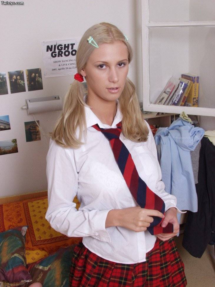 Lustful Blonde Schoolgirl Britany Shows Her Cute Booty In White Panty And Perky Tits. - #2