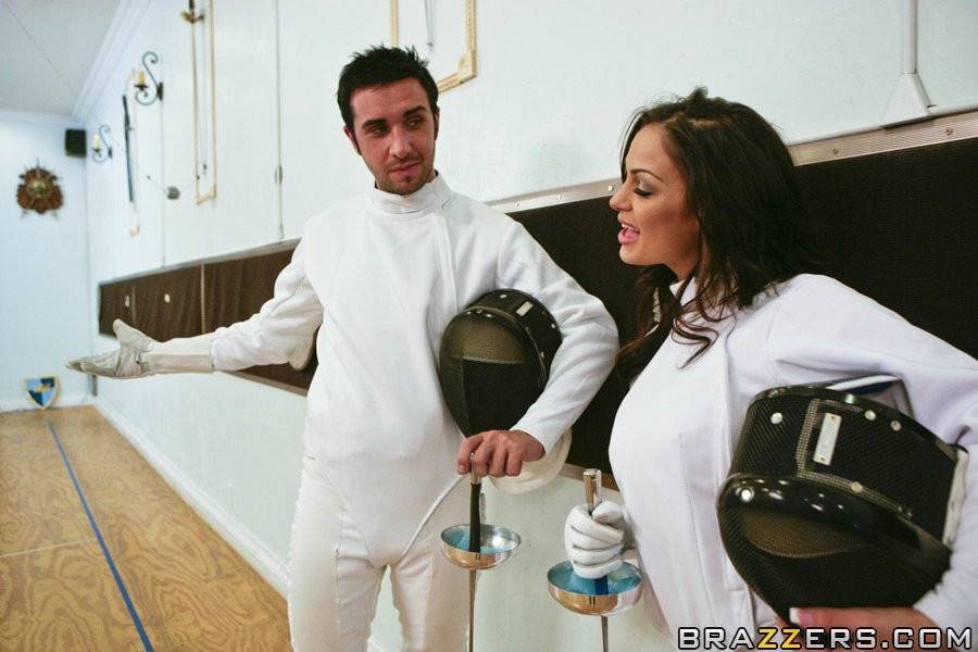 Tattooed Female Fencer Angelina Valentine With Huge Tits Takes Off Her White Uniform And Gets Boned - #3