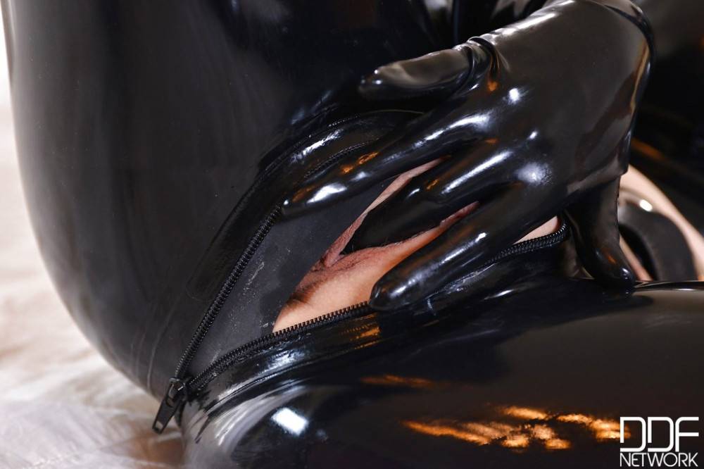 Adorable british milf Latex Lucy makes some foot fetish action - #5