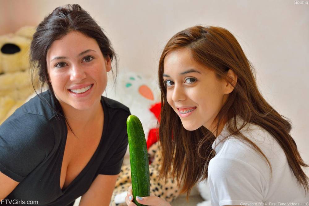 Slim Little Lesbian Kristina Bell Plays With Her Hot Friend And Masturbates With A Cucumber. - #15