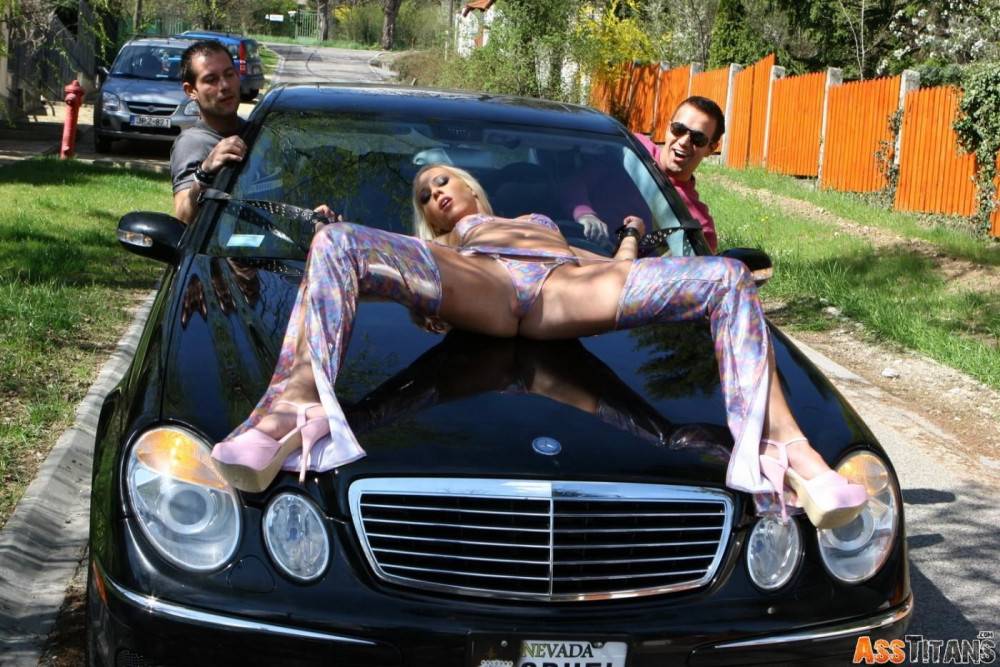 Lewd Blonde Carla Cox Is Always Ready To Stretch On The Car Or Sofa And Get Double Owned - #1