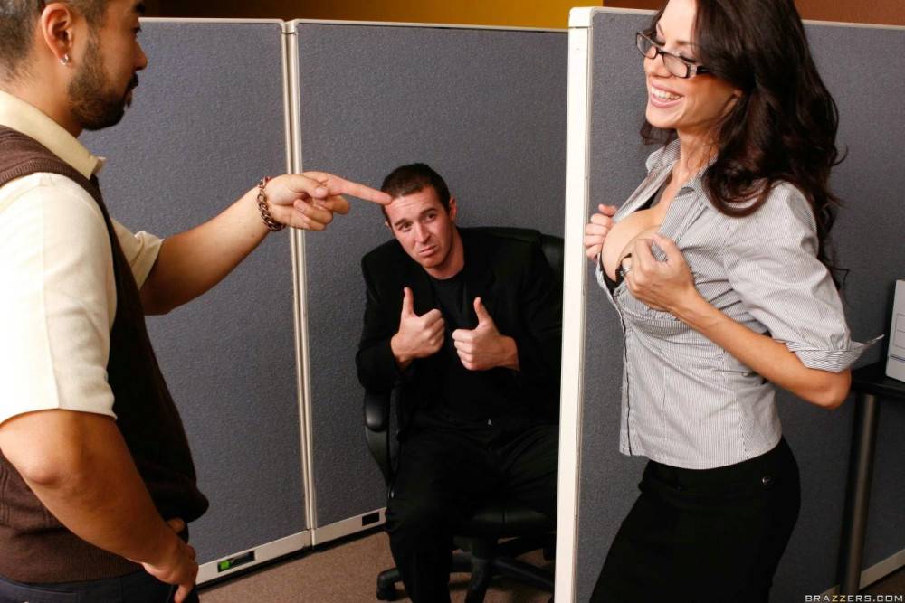 Four Eyed Brunette Milf McKenzie Lee Poses Naked And Gets Screwed At The Office - #13