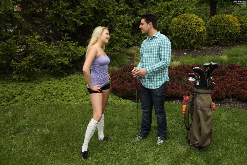 Lewd Man Strips This Naughty Girl Mia Malkova Off And Fucking Her On The Green Grass - #1