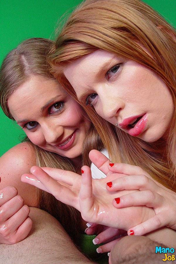 Allie Foster And Madison Young Give Point-of-view Handjob With Their Oily Hands - #9