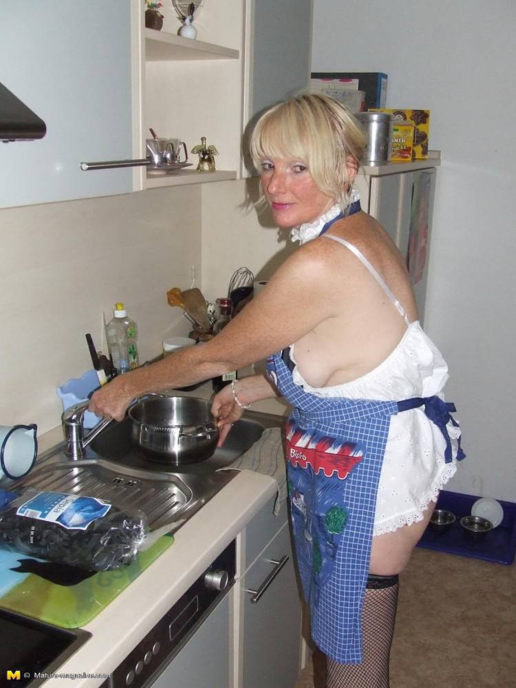 Naughty housewife gets frisky in the kitchen - #3