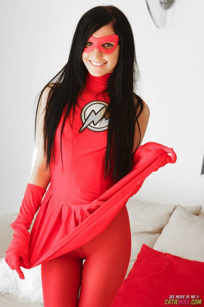 Catie minx teen nerd dressed up as the flash in cosplay - #2